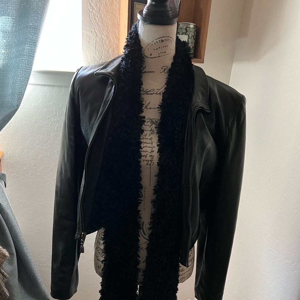 Black leather jacket